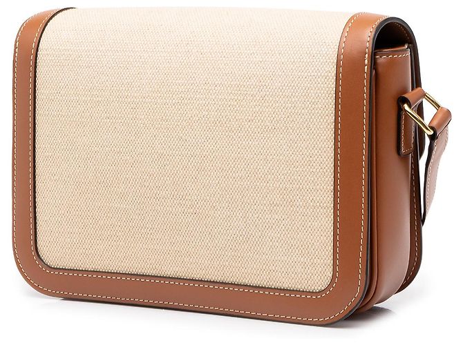 Céline Celine Beige Classique Canvas and Calfskin Triomphe Crossbody - vista 2