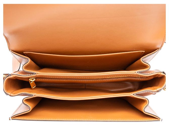 Céline Celine Beige Classique Canvas and Calfskin Triomphe Crossbody - vista 4
