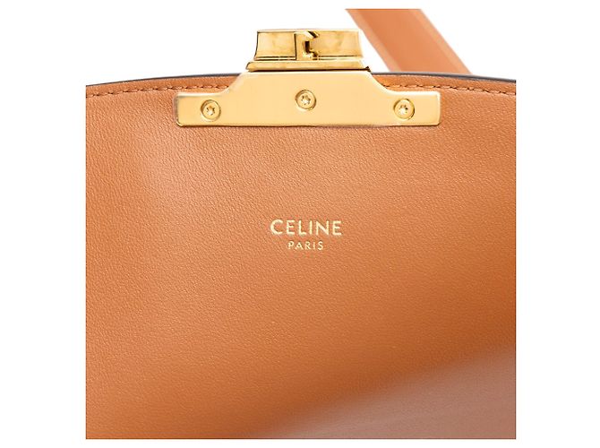 Céline Celine Beige Classique Canvas and Calfskin Triomphe Crossbody - vista 5