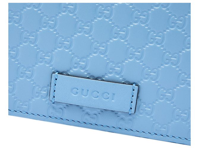 Portafoglio con tracolla Gucci Blue Microguccissima - vista 5