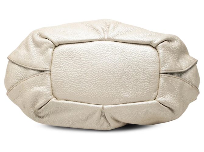 Céline Celine Bittersweet Hobo in pelle di vitello grana metallizzata bianca - vista 3