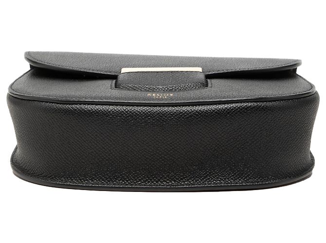 Céline Celine Black Small Grained Calfskin Trotteur Crossbody - vista 3