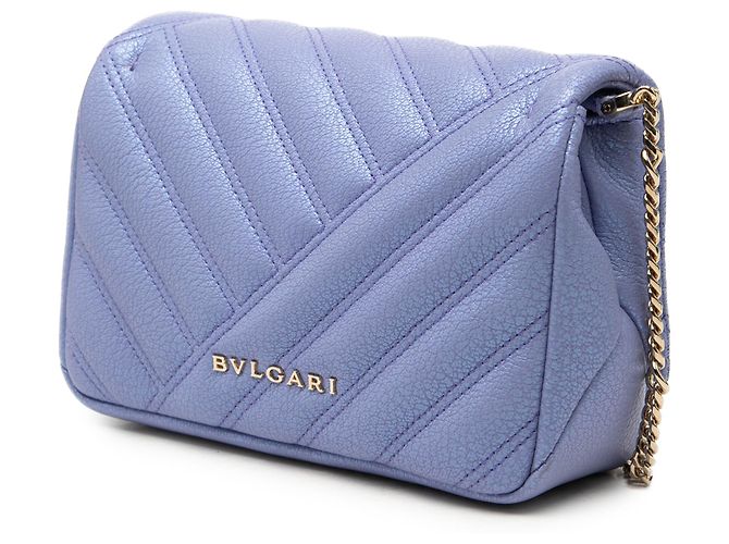 Bulgari Borsa a tracolla Bvlgari Serpenti Cabochon in pelle viola con catena - vista 2