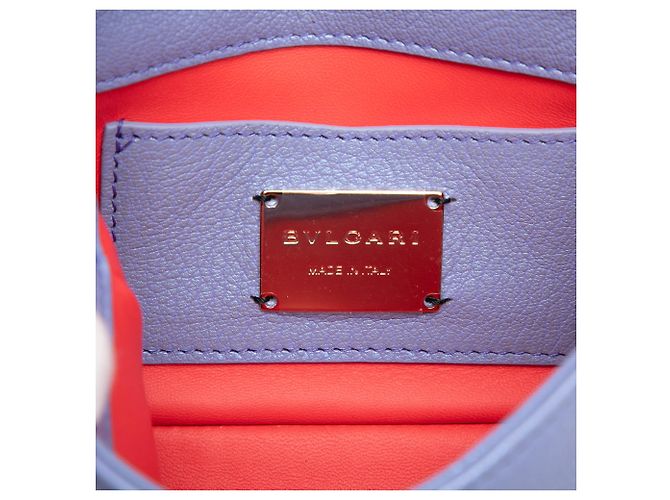 Bulgari Borsa a tracolla Bvlgari Serpenti Cabochon in pelle viola con catena - vista 5