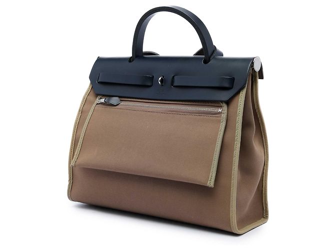Hermès Brown Toile Herbag Zip 31 Braun Taupe - Ansicht 2