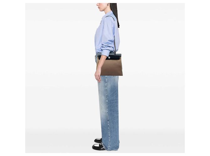 Hermès Brown Toile Herbag Zip 31 Braun Taupe - Ansicht 5