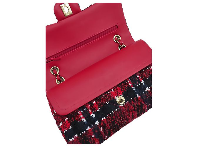 Chanel Red Medium Classic Tweed Double Flap - Ansicht 10