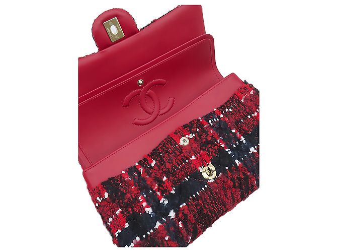 Chanel Red Medium Classic Tweed Double Flap - Ansicht 11