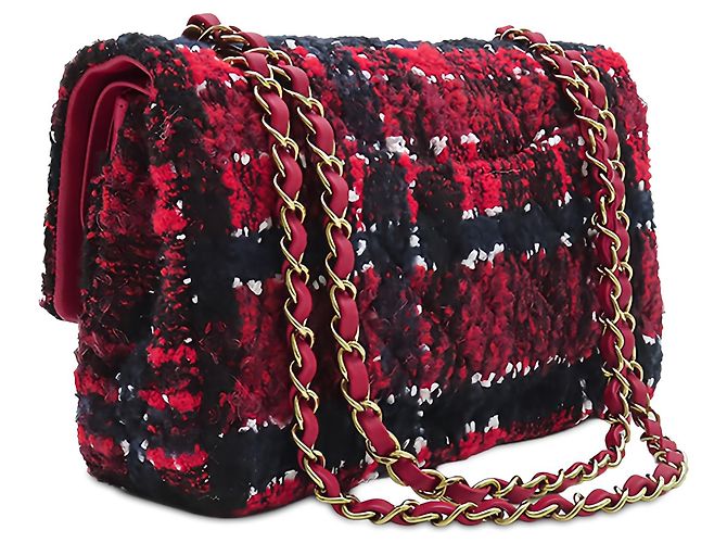 Chanel Red Medium Classic Tweed Double Flap - Ansicht 2
