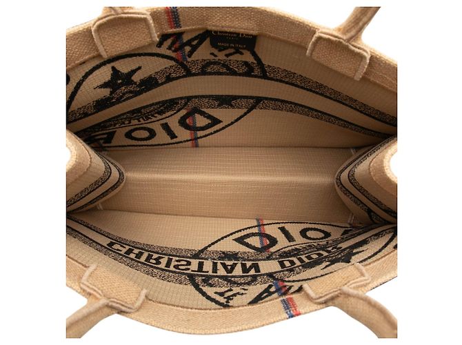 Dior Book Tote Medium de yute bordado Beige - vista 4