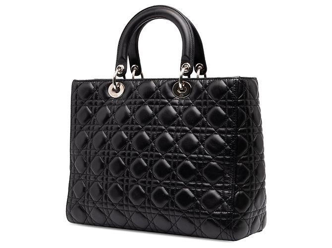Dior Black Large Lambskin Cannage Lady Dior - vista 2