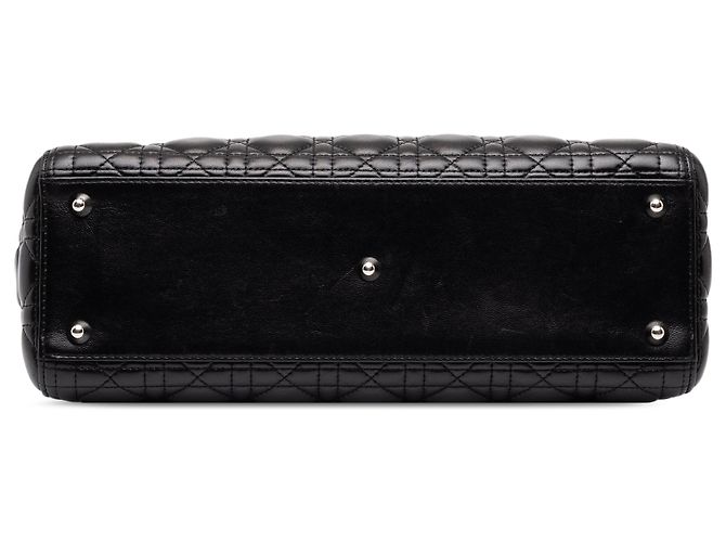 Dior Black Large Lambskin Cannage Lady Dior - vista 3