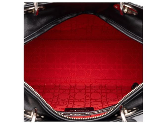 Dior Black Large Lambskin Cannage Lady Dior - vista 4