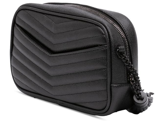 Autre Marque Borsa Lou Camera Saint Laurent Mini Grain de Poudre Monogramma Monocromatica Nera - vista 2