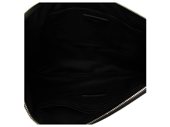 Autre Marque Portadocumenti Saint Laurent in pelle embossed effetto coccodrillo nero - vista 4