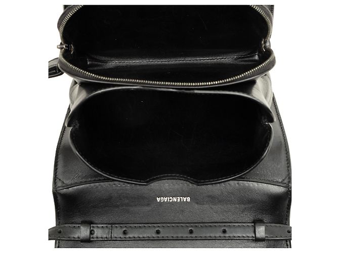 Balenciaga B Borsa a tracolla in pelle nera Nero - vista 4