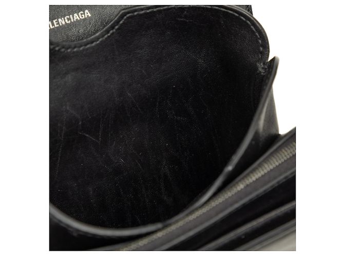 Balenciaga B Borsa a tracolla in pelle nera Nero - vista 5