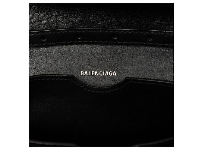 Balenciaga B Borsa a tracolla in pelle nera Nero - vista 6