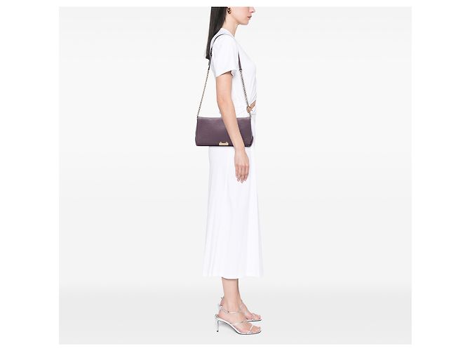 Burberry Purple Medium Grained Calfskin Mildenhall Crossbody - vista 5