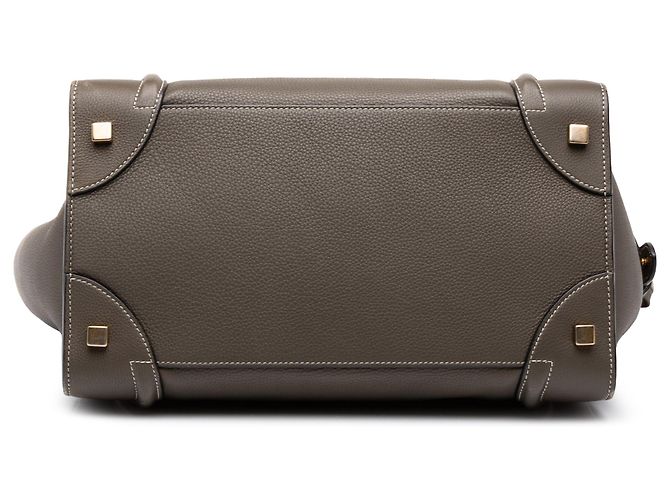 Céline Celine Mini Luggage Tote aus grauem genarbtem Kalbsleder - Ansicht 3