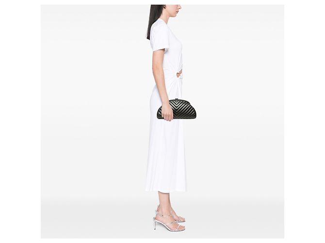 Clutch Chanel Timeless Kisslock in pelle d'agnello nera chevron Nero - vista 6