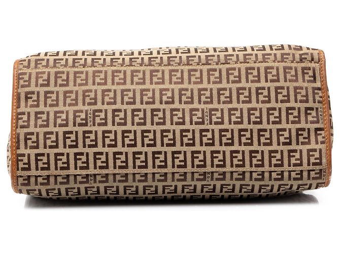 Borsa Tote Fendi Beige Zucchino Canvas - vista 3