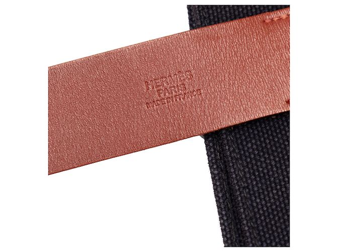 Hermès Blue Toile Etriviere Shopping Tote Blau Marineblau - Ansicht 5
