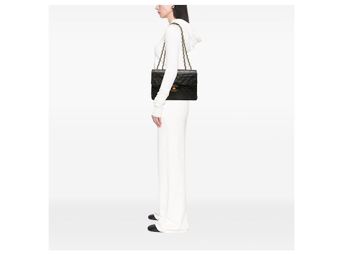 Chanel Black Maxi XL Classic Lambskin Single Flap - vista 6
