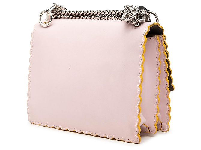 Fendi Pink Small Scalloped Leather Kan I Crossbody - vista 2