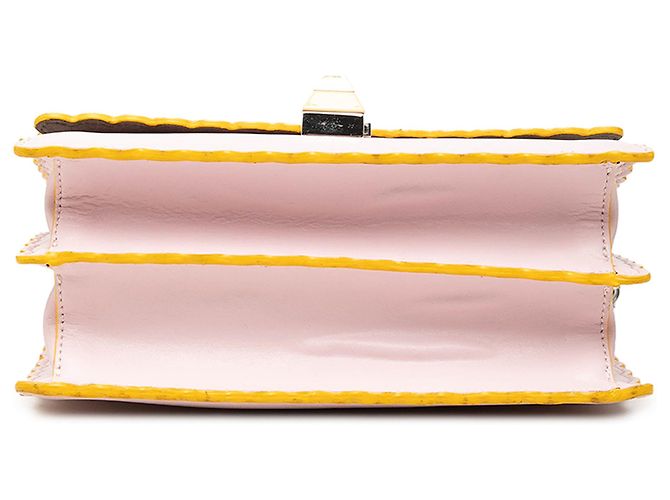 Fendi Pink Small Scalloped Leather Kan I Crossbody - vista 3