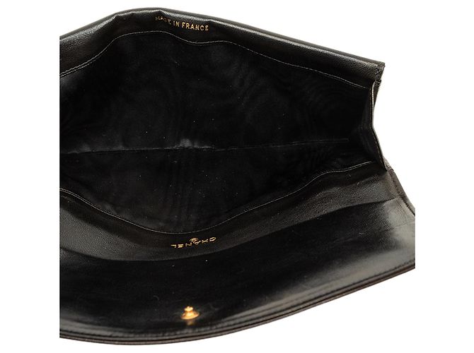 Cartera larga Chanel Black CC Lambskin Stitched Double Flap - vista 4