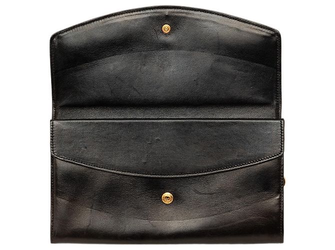 Cartera larga Chanel Black CC Lambskin Stitched Double Flap - vista 5