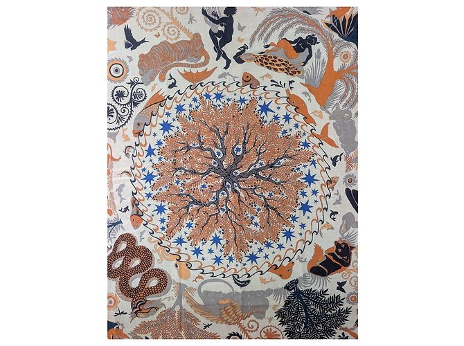 Hermès Sous le Charme d'Orphée 140 Chal Cachemira Seda - vista 17
