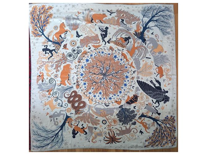 Hermès Sous le Charme d'Orphée 140 Chal Cachemira Seda - vista 18