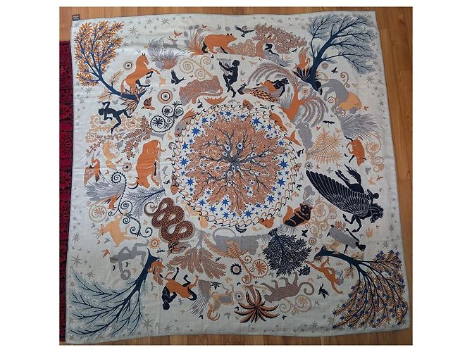 Hermès Sous le Charme d'Orphée 140 Chal Cachemira Seda - vista 19