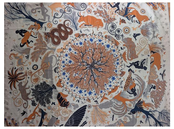 Hermès Sous le Charme d'Orphée 140 Chal Cachemira Seda - vista 2