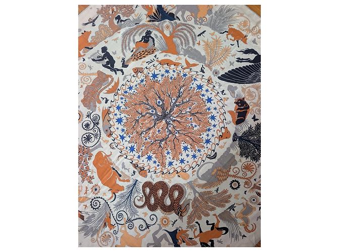 Hermès Sous le Charme d'Orphée 140 Chal Cachemira Seda - vista 3