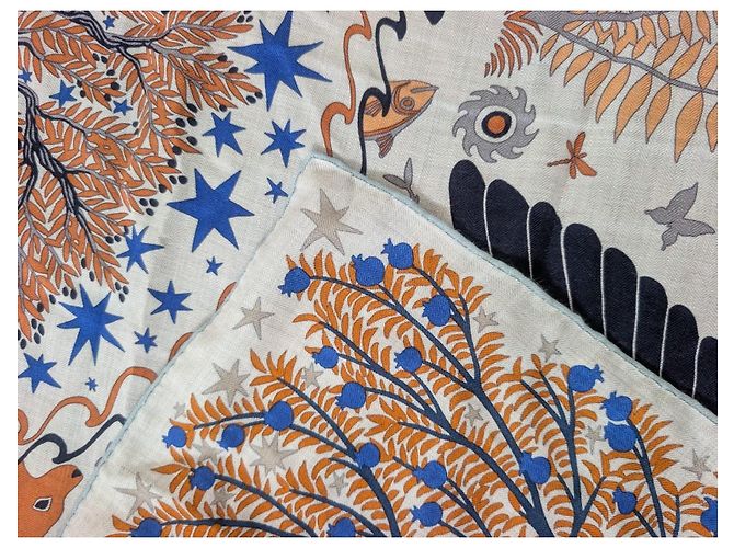Hermès Sous le Charme d'Orphée 140 Chal Cachemira Seda - vista 6