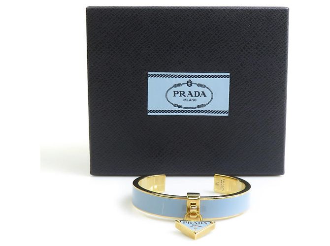 Bracelete Prada azul claro e dourado - vista 8