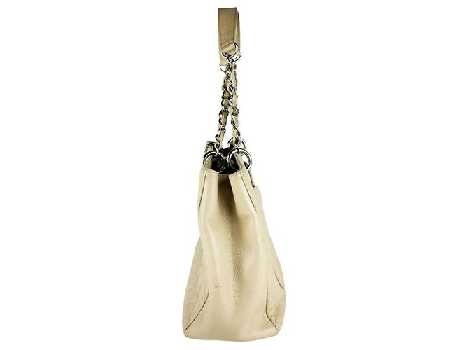 Chanel Tote Bag aus grauem genarbtem Kalbsleder - Ansicht 2