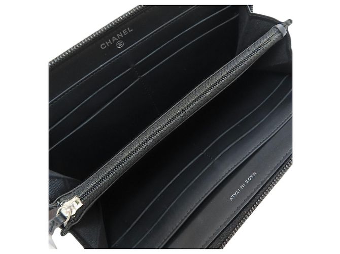Portamonete Chanel in pelle nera - vista 4