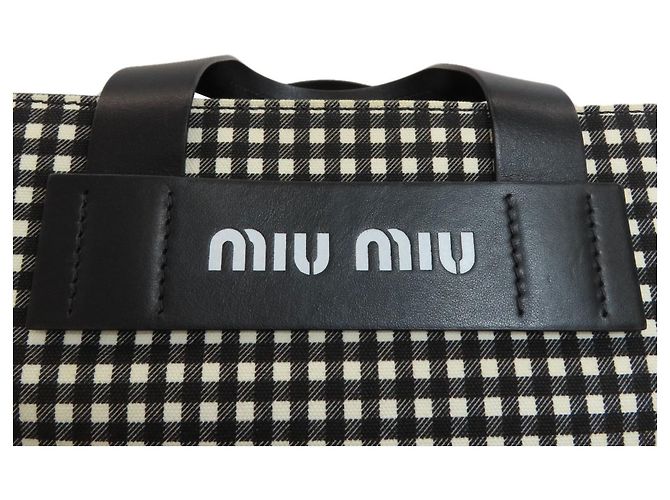 Sac à main 2-Way Miu Miu à carreaux Gingham - vue 10