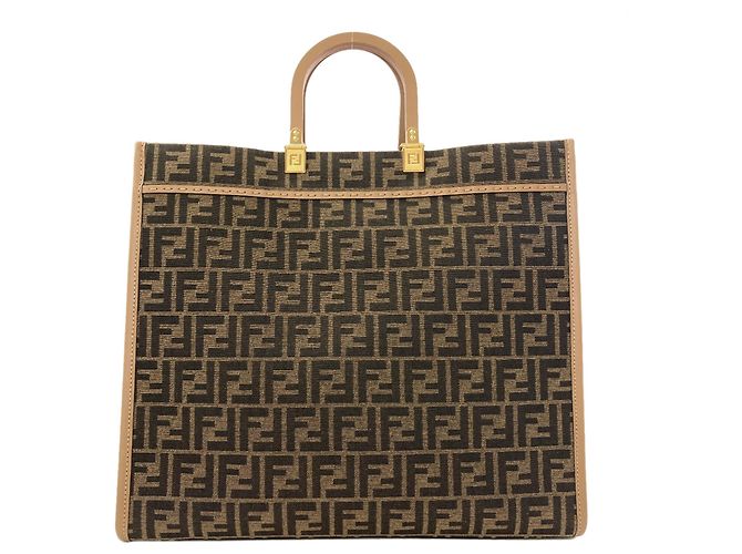 Borsa a mano Fendi Sunshine Large in tela - vista 2