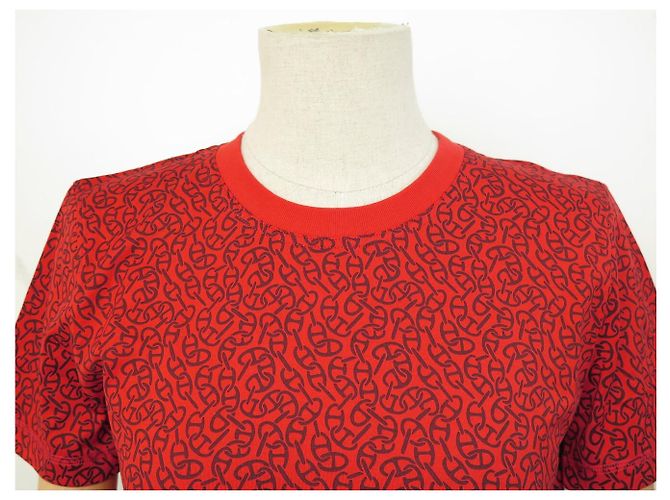Hermès NUOVA T-SHIRT HERMES H MICRO JERSEY JACQUARD 36 S CHAINE D'ANCRE H4E4620 TOP - vista 2