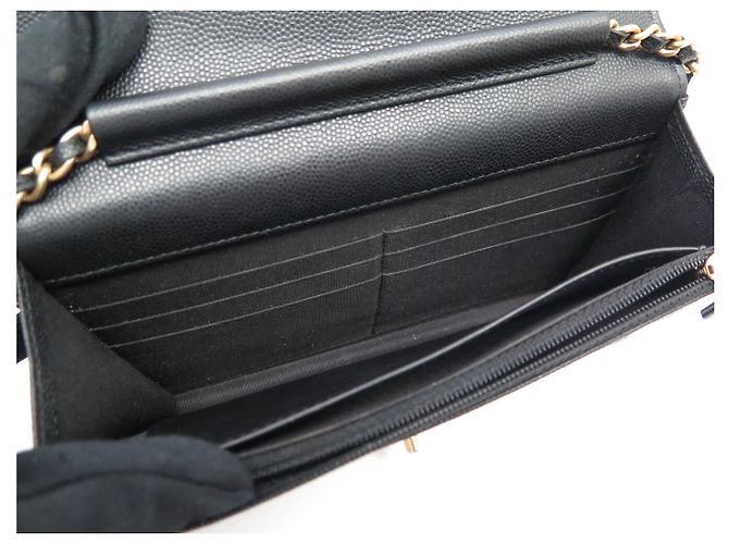 BORSA A MANO CHANEL MINI LOOP WALLET ON CHAIN PELLE CAVIAR NERA WOC - vista 10