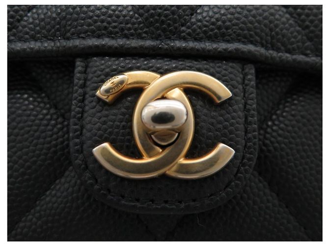BORSA A MANO CHANEL MINI LOOP WALLET ON CHAIN PELLE CAVIAR NERA WOC - vista 6