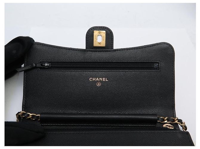 BORSA A MANO CHANEL MINI LOOP WALLET ON CHAIN PELLE CAVIAR NERA WOC - vista 7