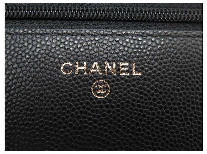 BORSA A MANO CHANEL MINI LOOP WALLET ON CHAIN PELLE CAVIAR NERA WOC - vista 9