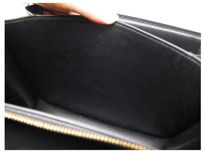 Céline BOLSA DE MÃO CELINE CLASSIC MEDIUM EM COURO BOX PRETO COM ALÇA TIRACÓLOS - vista 13