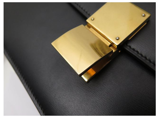 Céline BOLSA DE MÃO CELINE CLASSIC MEDIUM EM COURO BOX PRETO COM ALÇA TIRACÓLOS - vista 16